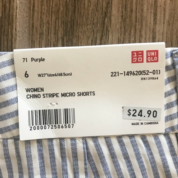 Uniqlo Chino Stripe Micro Shorts - Picture 3 of 3